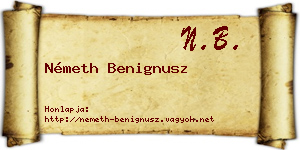 Németh Benignusz névjegykártya